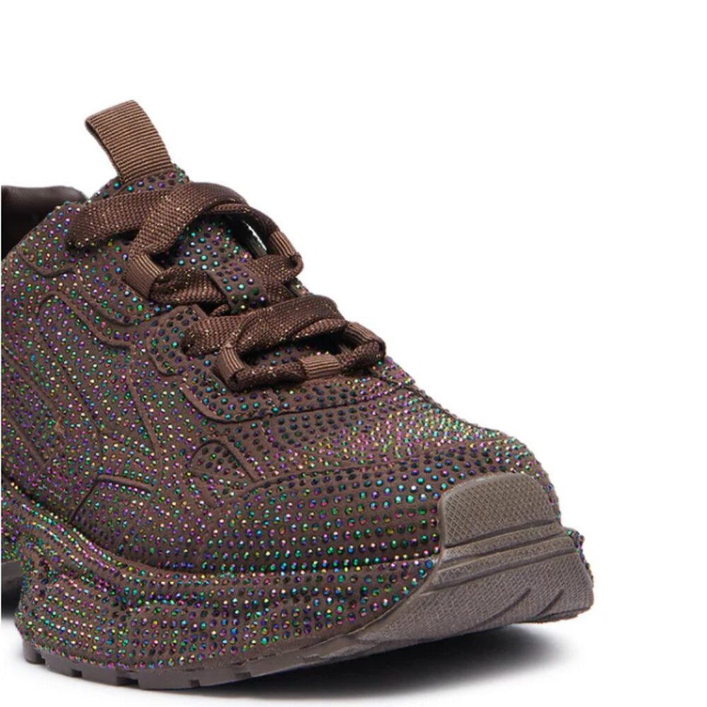 Callie Lives Miz Spacecraft Extra Terrestrial Iridescent Bling Brown Sneaker 7 8 - Picture 3 of 6